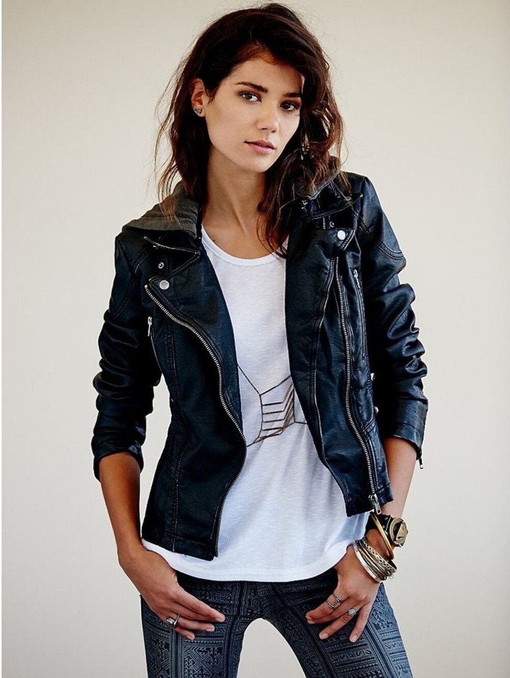 Free People New Dawn Vegan Leather Jacket
